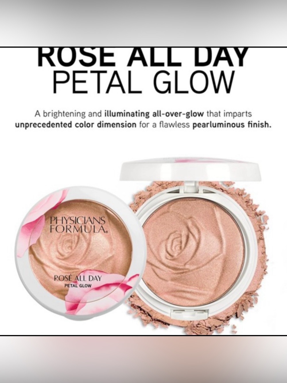 Physicians Formula Rosé All Day Petal Glow highlighter in Soft Petal-never used!